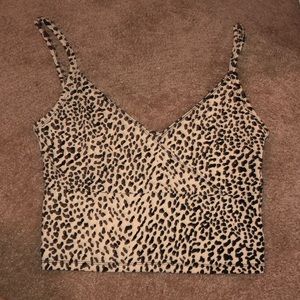 NEW Never Worn Leopard Crop Top